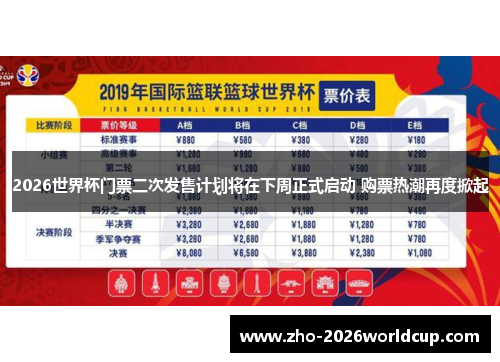 2026世界杯门票二次发售计划将在下周正式启动 购票热潮再度掀起